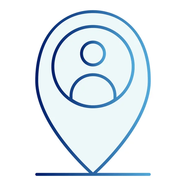 Localización persona icono plano. Mapa pin con el hombre iconos azules en el estilo plano de moda. Marcador de mapa y diseño de estilo de gradiente humano, diseñado para web y aplicación. Eps 10 . — Vector de stock