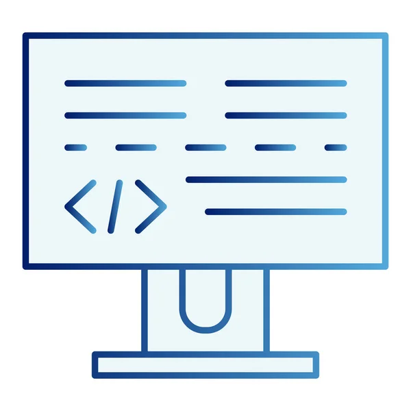 Icono plano de programación. Desarrollo de iconos azules en estilo plano de moda. Diseño de estilo gradiente de computadora, diseñado para web y aplicación. Eps 10 . — Archivo Imágenes Vectoriales