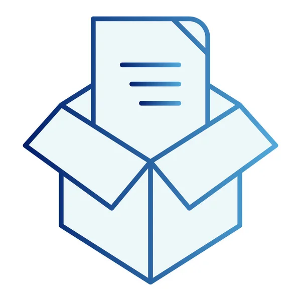 Flache Ikone auspacken. Box packt blaue Symbole im trendigen flachen Stil aus. Design für das Auspacken von Dateien im Gradienten-Stil, entworfen für Web und App. Eps 10. — Stockvektor