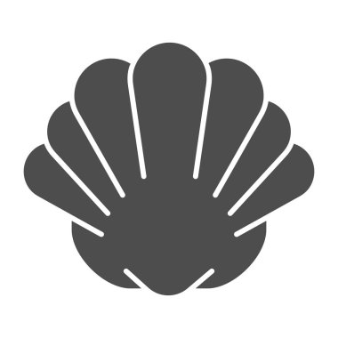 Kabuk katı ikonu, deniz hayatı konsepti, kabuklu deniz hayvanı kabuğu işareti beyaz arka planda, kabuk kabuğu simgesi gibi mobil konsept ve web tasarımı için kabuk kabuğu simgesi. Vektör grafikleri.