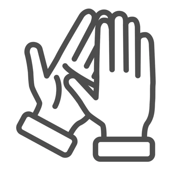 Taps vonal ikon, gesztusok koncepció, bravó jel fehér alapon, Kezek tapsoló szimbólum körvonalazott stílusban mobil koncepció és web design. Vektorgrafika. — Stock Vector