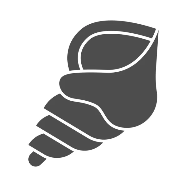 Icône de coquillage solide, concept nautique, panneau de coquillage en spirale sur fond blanc, icône de coquillage en forme de corne dans le style glyphe pour concept mobile et conception web. Graphiques vectoriels . — Image vectorielle