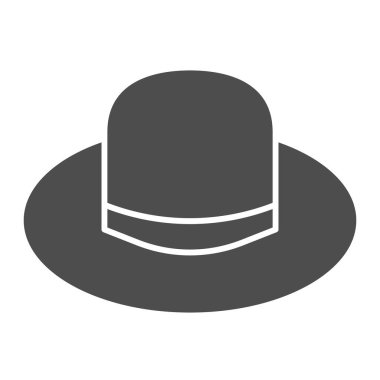 Güneş korumalı şapka katı ikonu, yaz konsepti, beyaz arka planda zarif şapka tabelası, mobil konsept ve web tasarımı için güneş başlığı ikonu. Vektör grafikleri.