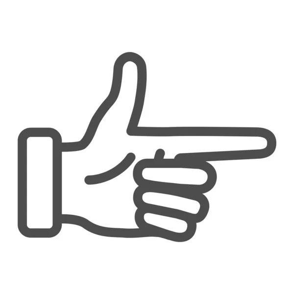 Icône de ligne de pointeur, concept de gestes de main, panneau de geste de main d'attention sur fond blanc, symbole de doigt de pointage dans le style de contour pour concept mobile et web design. Graphiques vectoriels . — Image vectorielle