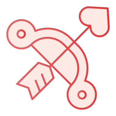 Sevgililer Günü oku ve düz yay ikonu. Düz moda pembe simgeleri severim. Aşk tanrısı yayı ve ok gradyan stil tasarımı, ağ ve uygulama için tasarlandı. Eps 10.