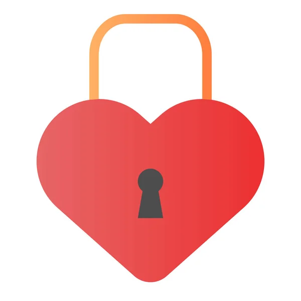 Heart shape lock flat icon. Love padlock color icons in trendy flat style. Closed lock gradient style design, designed for web and app. Eps 10. — Stock Vector