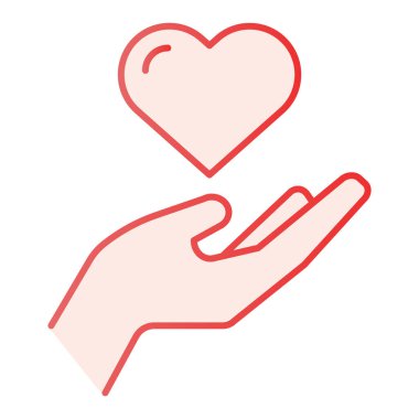 Kalp elinde düz bir ikon. Düz moda kollu pembe simgelerle aşk. Dikkat gradyan tasarımı, web ve uygulama için tasarlandı. Eps 10.