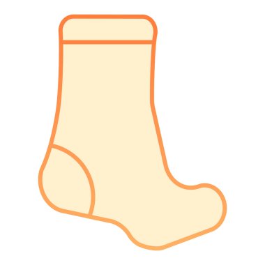 Düz çorap ikonu. Düz moda tekstil turuncu ikonlar. İç çamaşırı gradyan tasarımı, web ve uygulama için tasarlanmış. Eps 10.