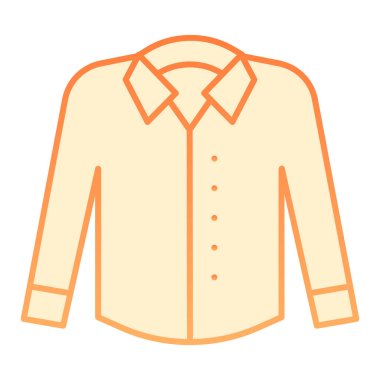 Uzun kollu düz ikonlu gömlek. Resmi giysi turuncu simgeler moda düz stil. Erkekler gradyan stil tasarımı, web ve uygulama için tasarlandı. Eps 10.