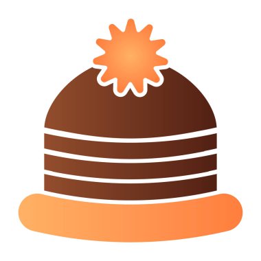 Kış şapkası yassı ikonu. Kış başlığı renk simgeleri modaya uygun düz stil. Sıcak başlık giyimi gradyan tasarımı, web ve uygulama için tasarlanmış. Eps 10.