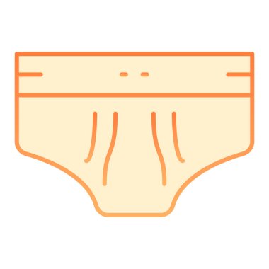 Erkek külodu düz simge. Erkekler turuncu simgelerin altında düz moda kıyafetler giyerler. İç çamaşırı gradyan tasarımı, web ve uygulama için tasarlanmış. Eps 10.