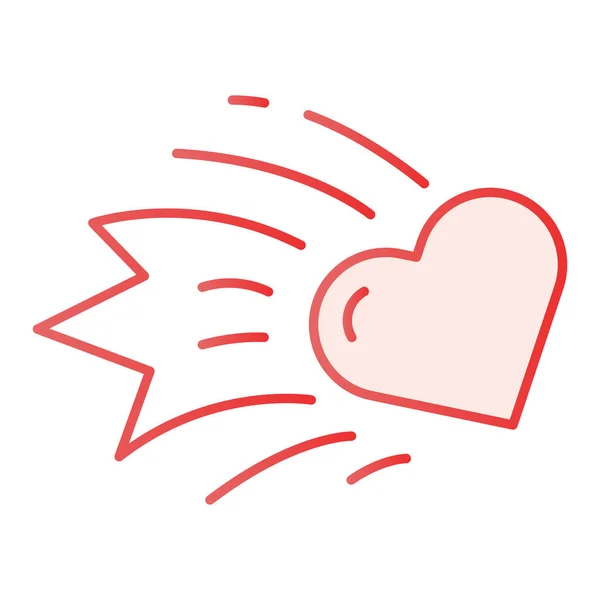 Płaska ikona komety serca. Spadająca gwiazda serca różowe ikony w modnym stylu płaskim. Asteroid serca gradientowy styl projektowania, przeznaczony do sieci web i aplikacji. Eps 10. — Wektor stockowy