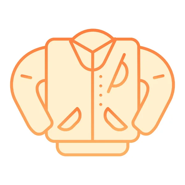 Chaqueta Letterman icono plano. Chaqueta de escuela secundaria de color naranja iconos en estilo plano de moda. Diseño de estilo de gradiente uniforme, diseñado para web y aplicación. Eps 10 . — Archivo Imágenes Vectoriales