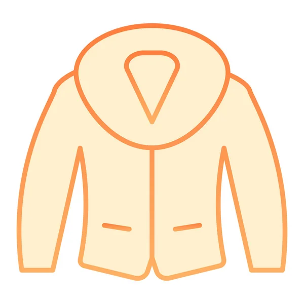 Chaqueta con icono plano de piel. Iconos naranja ropa de invierno en el estilo plano de moda. Diseño de estilo degradado Outerwear, diseñado para la web y la aplicación. Eps 10 . — Archivo Imágenes Vectoriales