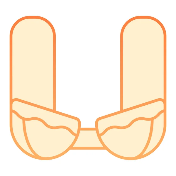 Ícone de sutiã plana. Lady ícones laranja sutiã em estilo moderno plana. Mulher underware design estilo gradiente, projetado para web e app. Eps 10 . — Vetor de Stock