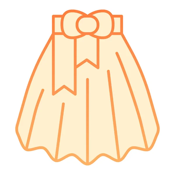 Szoknya lapos ikon. Lady ruhák narancs ikonok divatos lapos stílusban. Női divat gradiens stílus design, tervezett web és app. 10. rész. — Stock Vector