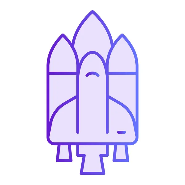 Płaska ikona statku kosmicznego. Fioletowe ikony wahadłowca w modnym płaskim stylu. Projekt gradientowy rakiety, przeznaczony do sieci web i aplikacji. Eps 10. — Wektor stockowy