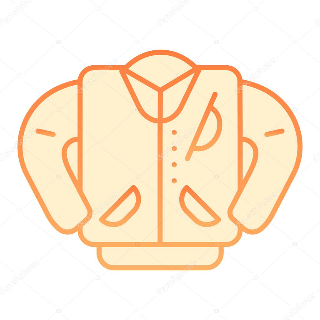 Letterman jacket flat icon. High school jacket orange icons in trendy flat style. Uniform gradient style design, designed for web and app. Eps 10.