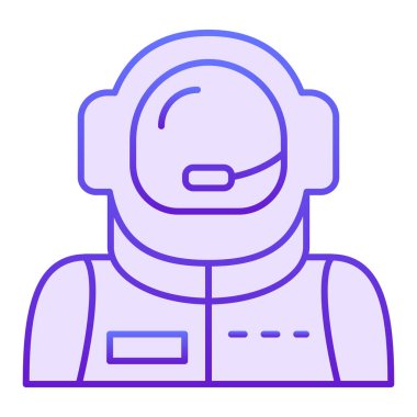 Astronot avatar düz simgesi. Uzaylı menekşe simgeleri düz moda. Kozmonot gradyan stil tasarımı, web ve uygulama için tasarlandı. Eps 10.