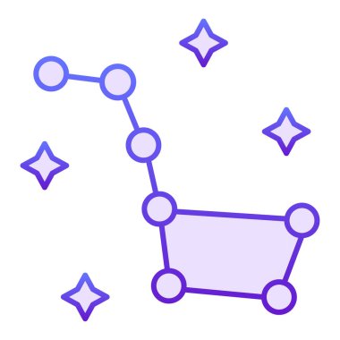 Big Dipper düz ikonu. Takımyıldızı Ursa Major mor renkli simgeler son moda düz stilde. Yıldızların gradyan stil tasarımı, web ve uygulama için tasarlanmış. Eps 10.