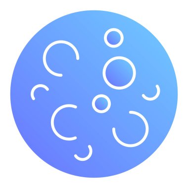 Dolunay düz ikonu. Kraterlerin renk simgelerine sahip ay modada düz. Uzay gradyan tasarımı, web ve uygulama için tasarlandı. Eps 10.