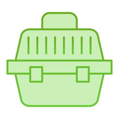 Hayvan taşıyıcı yassı ikon. Moda tarzında evcil hayvan sepeti yeşili ikonlar. Hayvan portatif sepet gradyan tasarımı, web ve uygulama için tasarlandı. Eps 10.