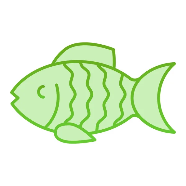 Icono plano de pescado. Iconos de verde acuático en estilo plano de moda. Diseño de estilo degradado animal, diseñado para web y aplicación. Eps 10 . — Archivo Imágenes Vectoriales