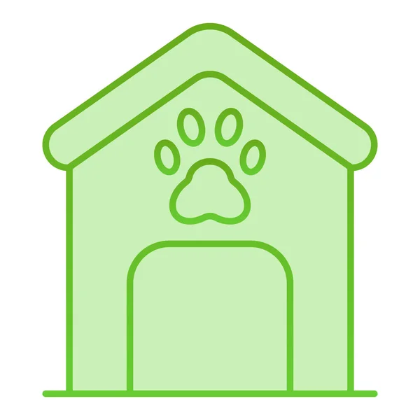 Dog house flat icon. Dog box with paw mark green icons in trendy flat style. Animal cabin gradient style design, designed for web and app. Eps 10. — Stock Vector