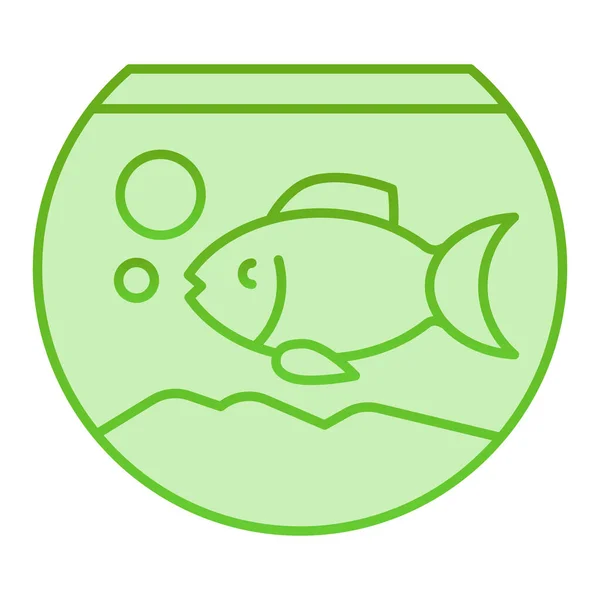 Acuario icono plano. Peces en acuario iconos verdes en estilo plano de moda. Diseño de estilo degradado de pecera, diseñado para web y aplicación. Eps 10 . — Vector de stock