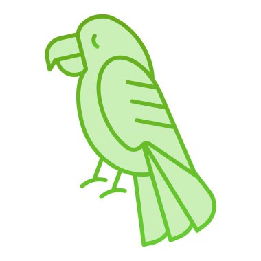 Papağan resmi. Modayı takip eden yeşil hayvan simgeleri. Kuş gradyanı tasarımı, ağ ve uygulama için tasarlanmış. Eps 10.