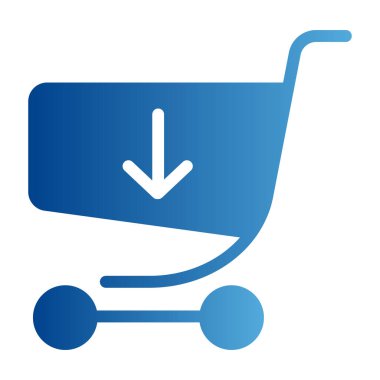 Düz ikonlu alışveriş arabası. Çevrimiçi alışveriş rengi simgeleri modada düz. Trolley gradyan tasarımı, web ve uygulama için tasarlandı. Eps 10.