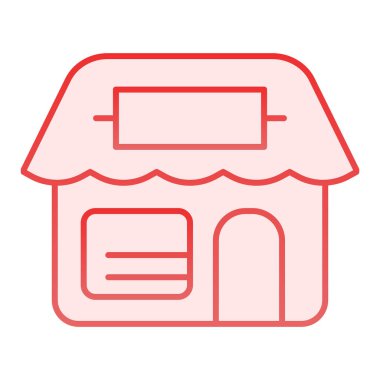 Tabela düz simgeli bir dükkan. Düz moda pembe simgeleri saklayın. Pazar cephesi gradyan stil tasarımı, web ve uygulama için tasarlandı. Eps 10.