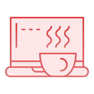 Düz simgeli dizüstü bilgisayar. Moda tarzı pembe simgeli bir defter. Bilgisayar gradyan tarzı tasarım, ağ ve uygulama için tasarlandı. Eps 10.