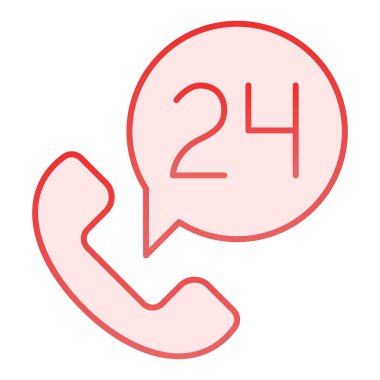 Paket 24 saat günlük servis ikonu. Son moda düz stil pembe simgeler. Telefon alıcısı gradyan stil tasarımı, web ve uygulama için tasarlandı. Eps 10.