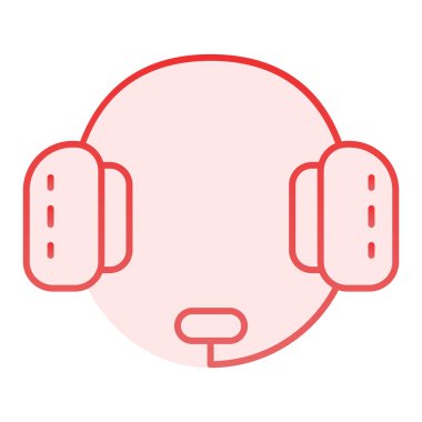 Mikrofon düz ikonlu kulaklıklar. Teknik ekip pembe simgeleri düz moda olarak destekliyor. Kulaklık gradyan tasarımı, web ve uygulama için tasarlandı. Eps 10.