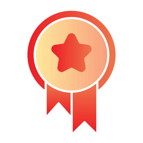 Preisflache Ikone. Medaille mit farbigen Bändern im trendigen flachen Stil. Pet Award Gradient Design, entworfen für Web und App. Eps 10. — Stockvektor