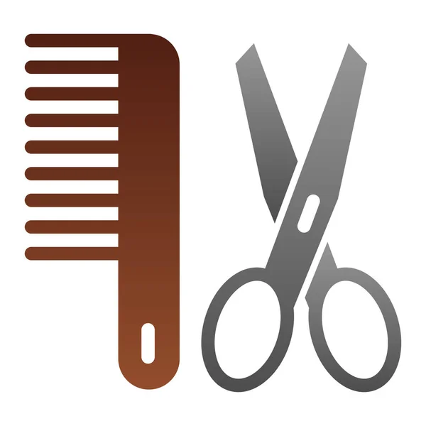 Grooming platte pictogram. Schaar en kam kleur pictogrammen in trendy platte stijl. Barber gradient stijl ontwerp, ontworpen voor web en app. Eps 10. — Stockvector