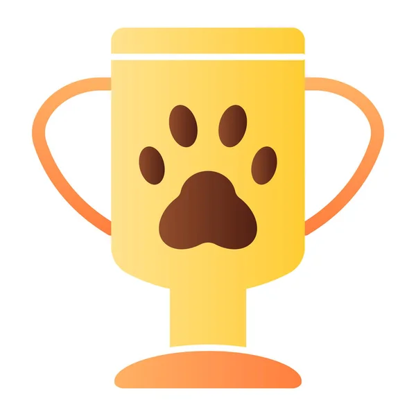 Winner pets cup flat icon. Animal trophy color icons in trendy flat style. Pet award gradient style design, designed for web and app. Eps 10. — Stock Vector