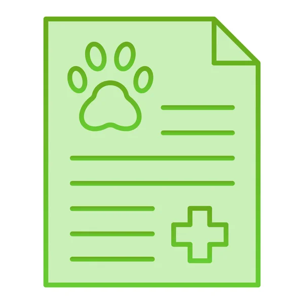 Pet examination document flat icon. Lékařský záznam zelené ikony v módním plochém stylu. Veterinární vyšetření tvoří design gradientního stylu, určený pro web a aplikaci. Eps 10. — Stockový vektor