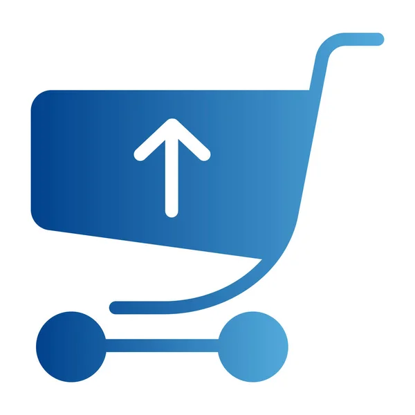 Carrito de compras con flecha hacia arriba icono plano. Iconos de color de supermercado en estilo plano de moda. Diseño de estilo de gradiente de carro, diseñado para web y aplicación. Eps 10 . — Archivo Imágenes Vectoriales