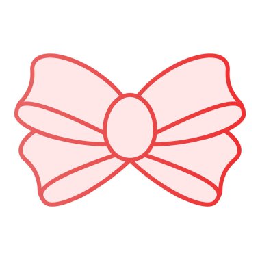 Hediye düz simgesi için eğilin. Düz moda pembe düğümler. Şimdiki yay gradyan tasarımı, ağ ve uygulama için tasarlanmış. Eps 10.