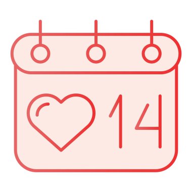 Sevgililer Günü takviminde düz simge. Düz moda 14 Şubat pembe ikonları. Aşk randevusu gradyan tarzı tasarım, web ve uygulama için tasarlanmış. Eps 10.