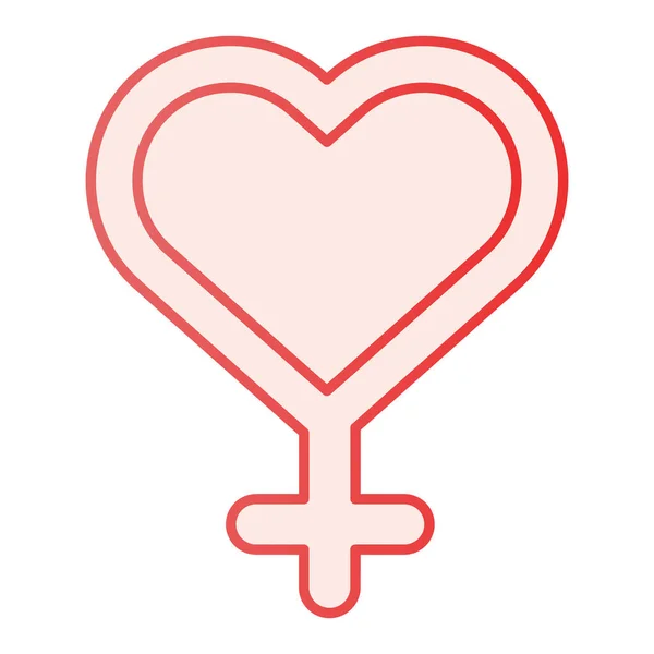 Жіноча гендерна плоска ікона. Жінка у формі серця гендерний знак рожеві ікони в модному плоскому стилі. Дизайн градієнтного стилю секс знаків, розроблений для веб та додатків. Епс 10 . — стоковий вектор