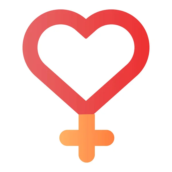 Икона женского пола. Сердцеобразная женщина с половым признаком окрашивается в триумфальный ровный стиль. Стиль Sex sign, разработанный для Интернета и приложений. Eps 10 . — стоковый вектор