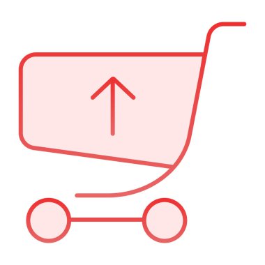 Düz ok ikonlu alışveriş arabası. Düz moda süpermarket pembe simgeleri. Trolley gradyan tasarımı, web ve uygulama için tasarlandı. Eps 10.