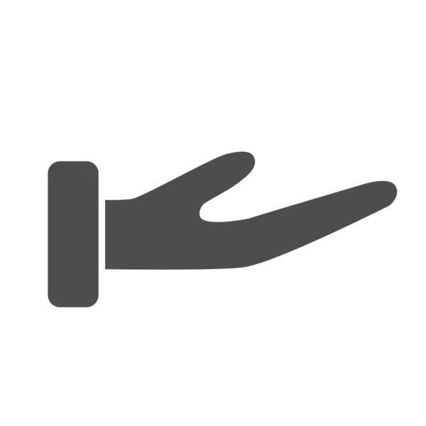 Ανθρώπινο χέρι υποστήριξη χειρονομία στερεό εικονίδιο, χειρονομίες έννοια, λήψη ή ζητώντας από το χέρι υπογράψει σε λευκό φόντο, Palm ανοίξει εικονίδιο σε στυλ glyph για την κινητή έννοια, web design. Διανυσματικά γραφικά. — Διανυσματικό Αρχείο
