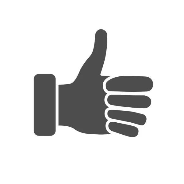 Comme icône solide geste, geste de la main concept, pouce vers le haut signe sur fond blanc, Approbation et comme signe dans le style glyphe pour concept mobile et web design. Graphiques vectoriels . — Image vectorielle