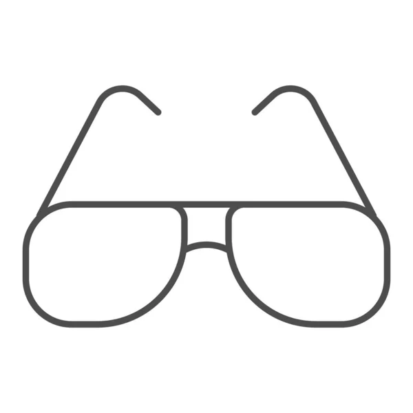 Gafas de sol icono de línea delgada, concepto de verano, signo de gafas de sol Aviator sobre fondo blanco, icono de gafas de protección solar en estilo de esquema para el concepto móvil y el diseño web. Gráficos vectoriales . — Archivo Imágenes Vectoriales