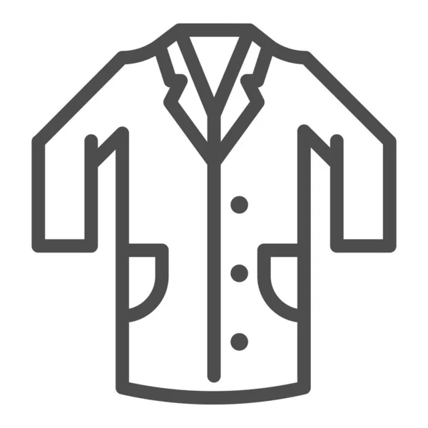 Icône de ligne de robe médicale, concept de vêtements, signe uniforme de laboratoire sur fond blanc, icône de costume du personnel hospitalier et des médecins dans le style de contour pour la conception Web concept mobile. Graphiques vectoriels . — Image vectorielle