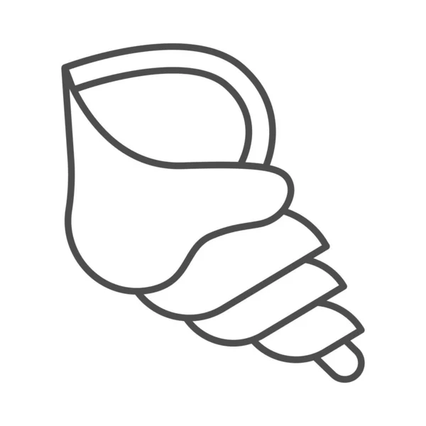 Seashell tunn linje ikon, nautiska koncept, spiral ocean shell tecken på vit bakgrund, horn formade snäckskal ikon i kontur stil för mobila koncept och webbdesign. Vektorgrafik. — Stock vektor